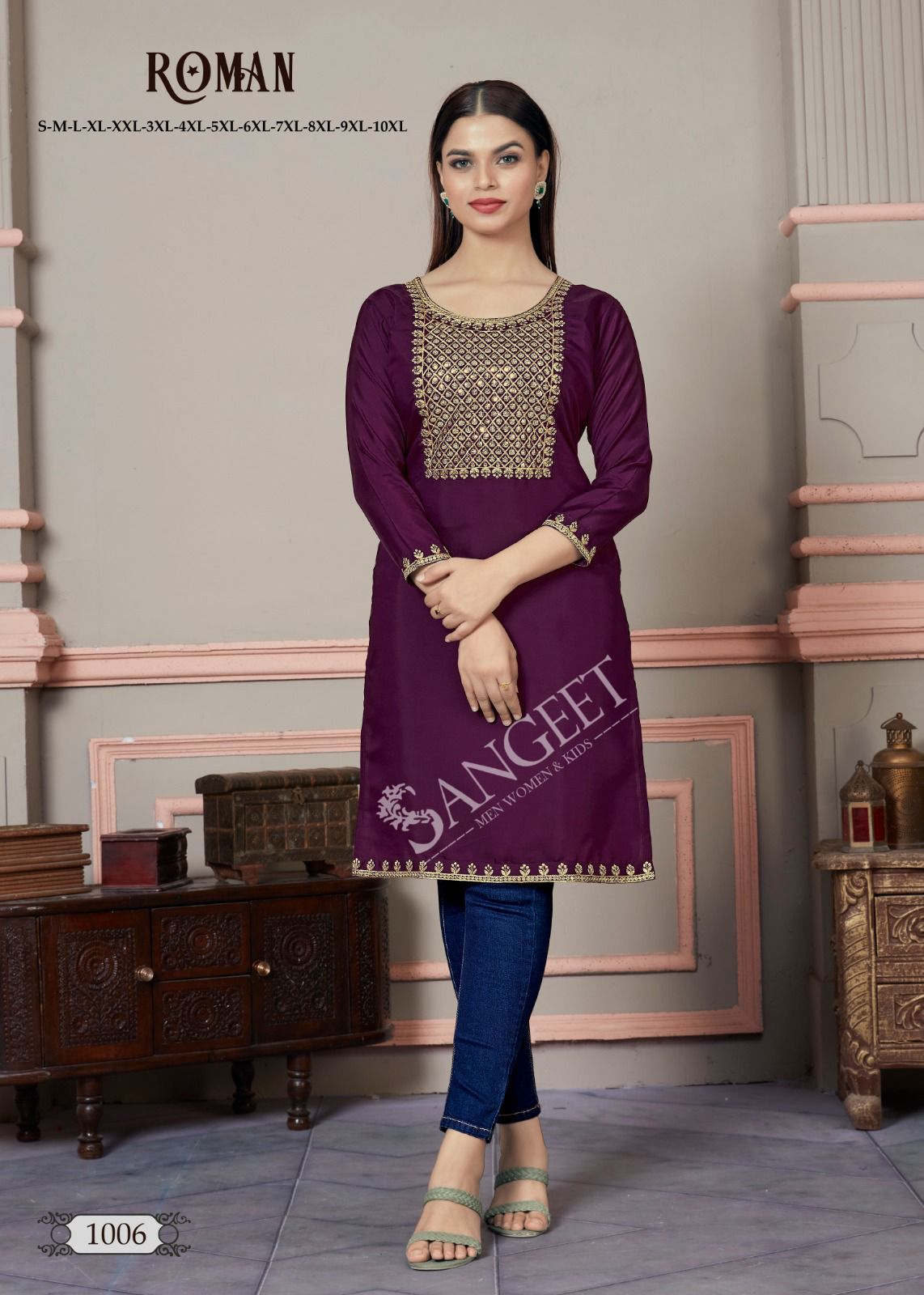 Roman By Sangeet Rayon Silk  Embroidery Kurti Wholesale Price In Surat
